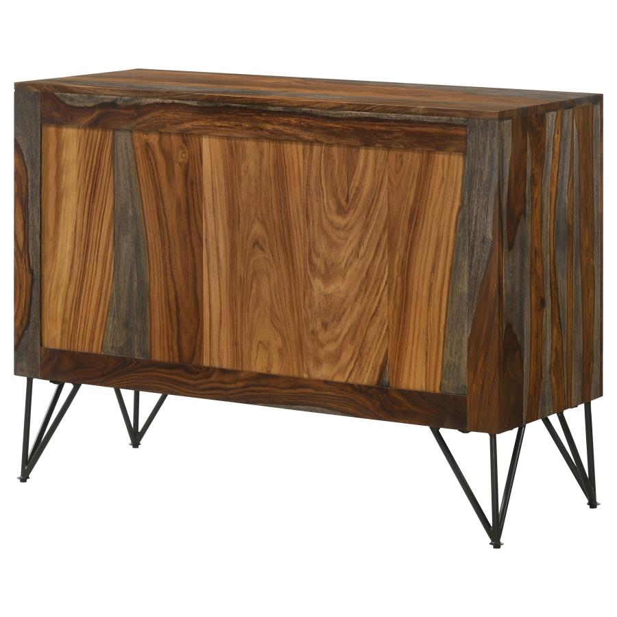 Home & Sleep Outlet - Macon 2-door Sheesham Wood Storage Accent Cabinet Grey