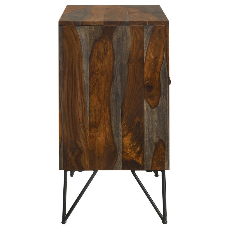 Home & Sleep Outlet - Macon 2-door Sheesham Wood Storage Accent Cabinet Grey