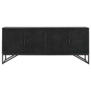 Riddell 4-door Wood Reeding Accent Cabinet Matte Black