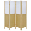 Mattison 4-Panel Room Divider Folding Shoji Screen Natural