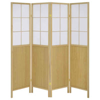 Edwards 4-Panel Room Divider Folding Shoji Screen Natural