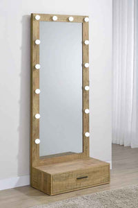 Spector 1-drawer Lighted Full-Length Floor Mirror Mango