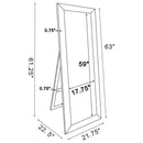Soline 22 x 61 Inch Framed Standing Floor Mirror Silver