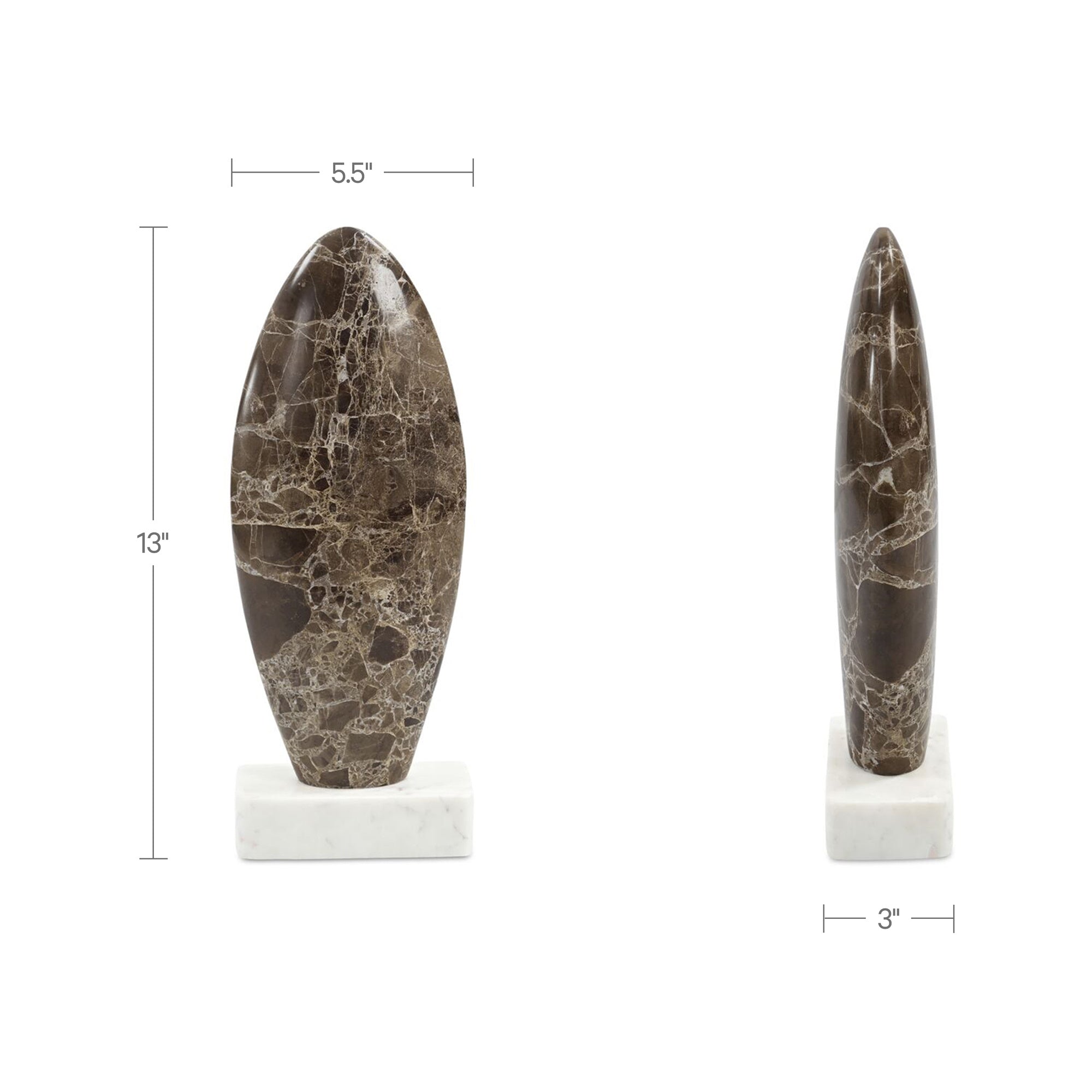 Boda Sculpture Dark Emperador Marble