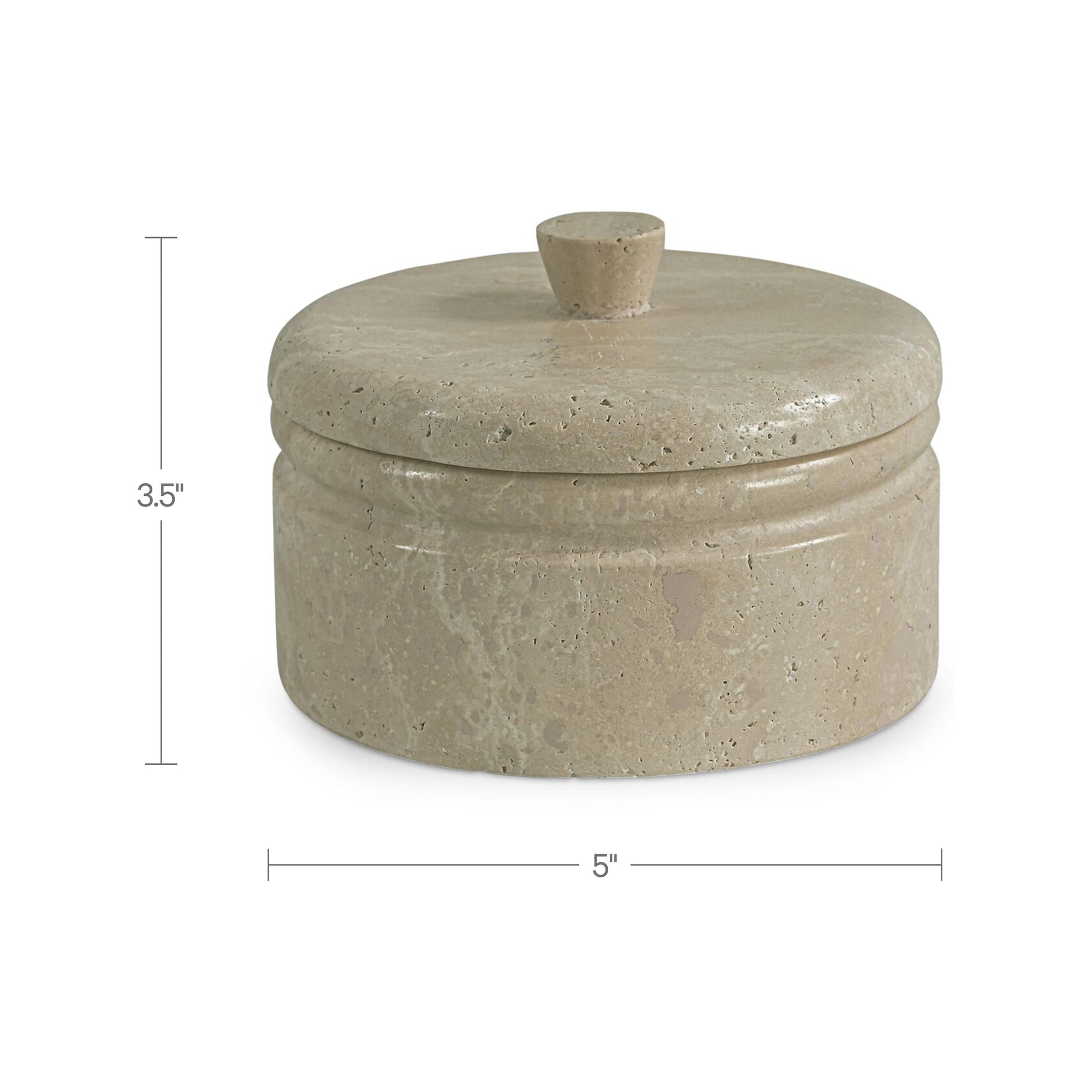 Valencia Round Travertine Box