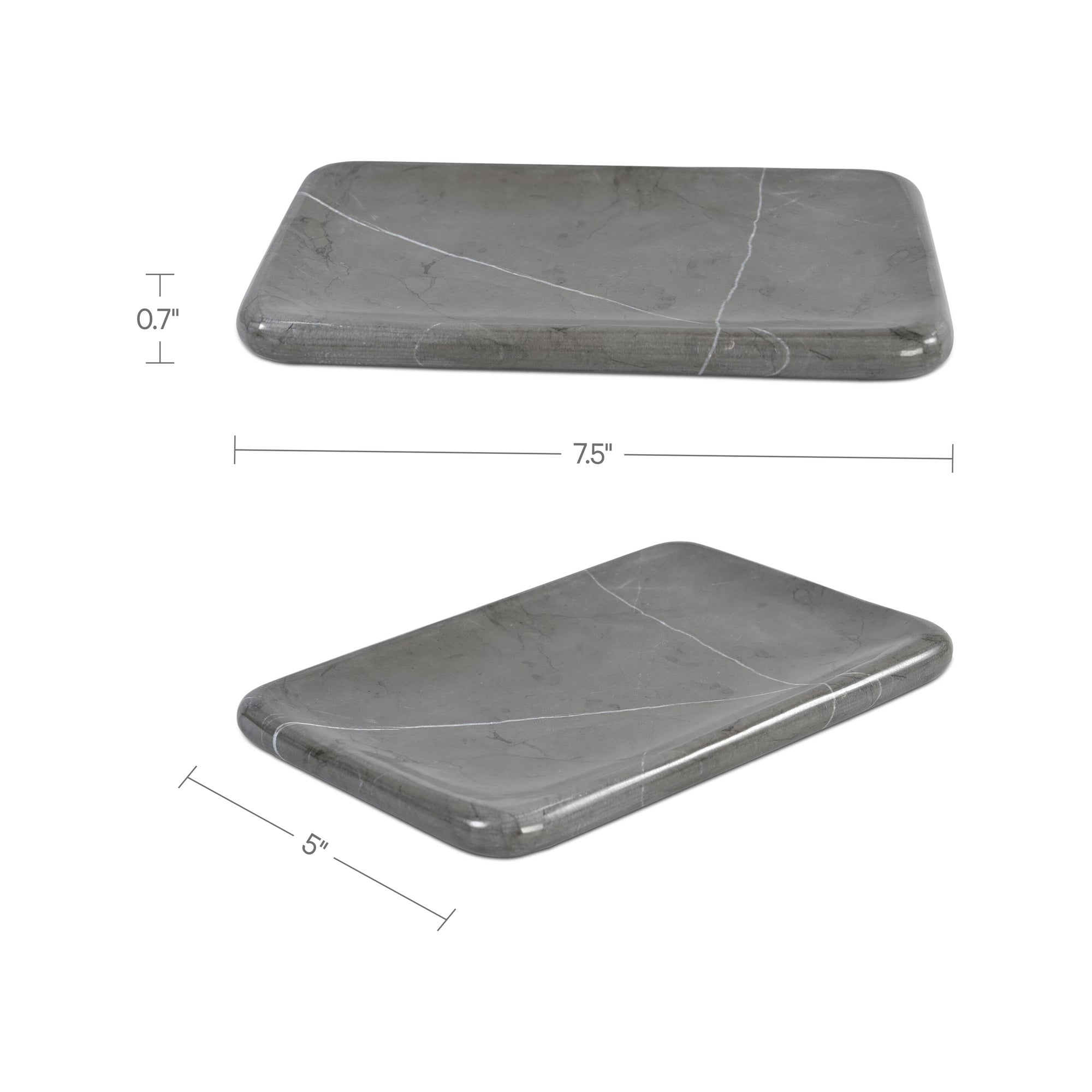 Petra Marble Catchall Grey Marble