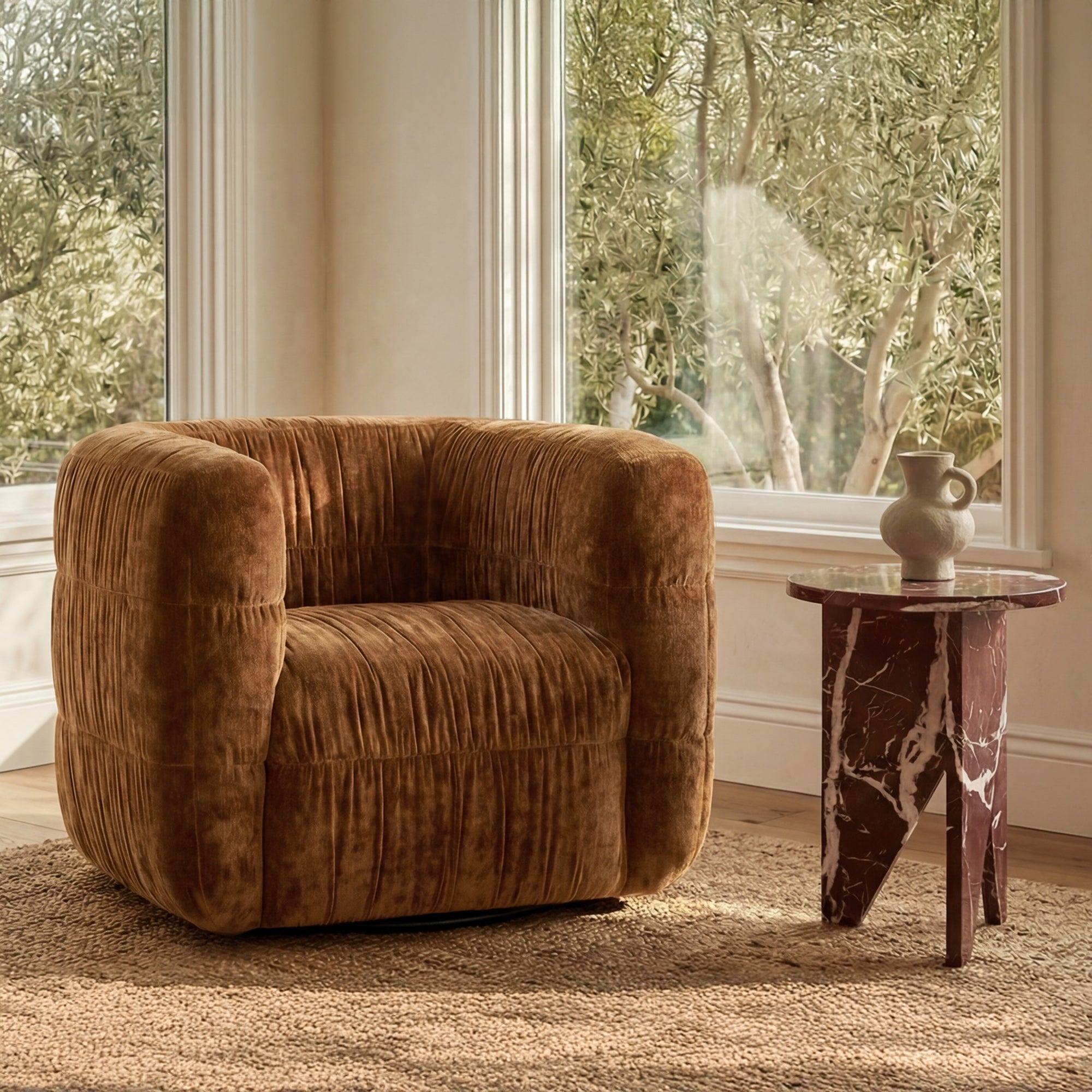 Robson Swivel Chair Toffee