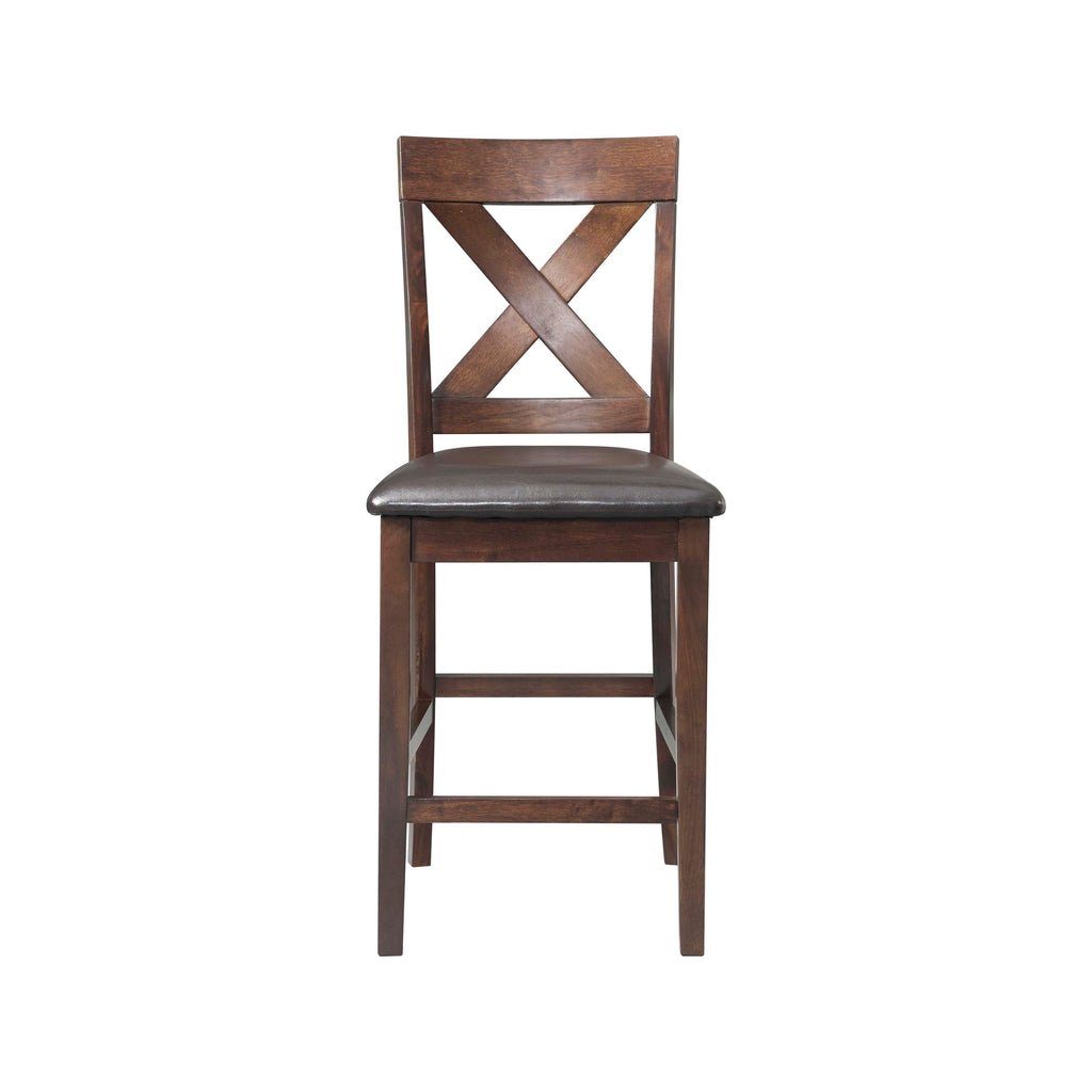 Alex-Counter-Side-Chair-W/Brown-PU-Espresso-(2-Per-Pack)