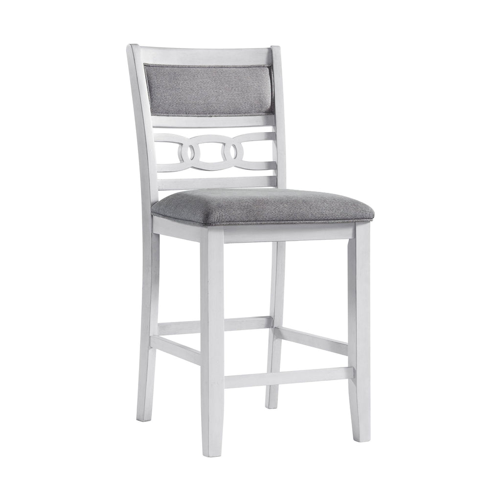 Amherst Counter Side Chair with Fabric Cushion White Finish (2 Per Pack)