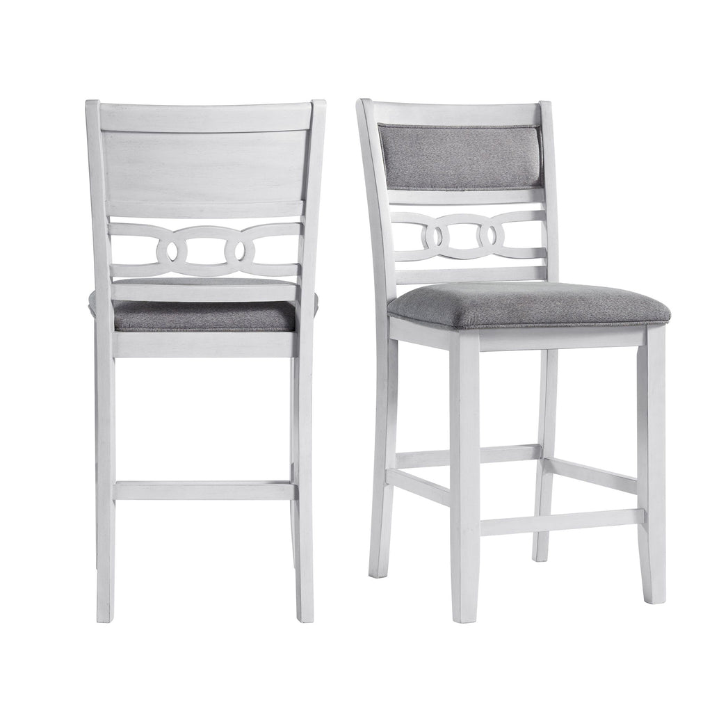 Amherst Counter Side Chair with Fabric Cushion White Finish (2 Per Pack)