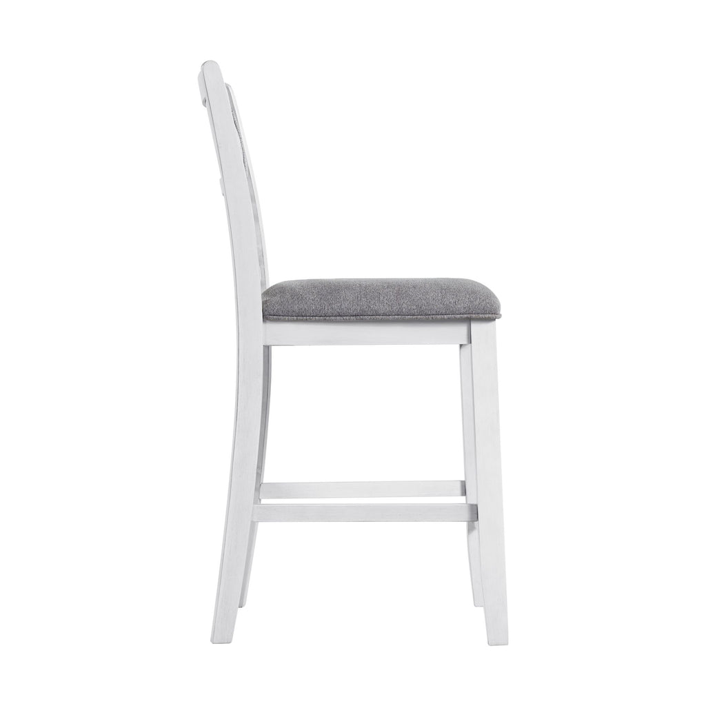 Amherst Counter Side Chair with Fabric Cushion White Finish (2 Per Pack)