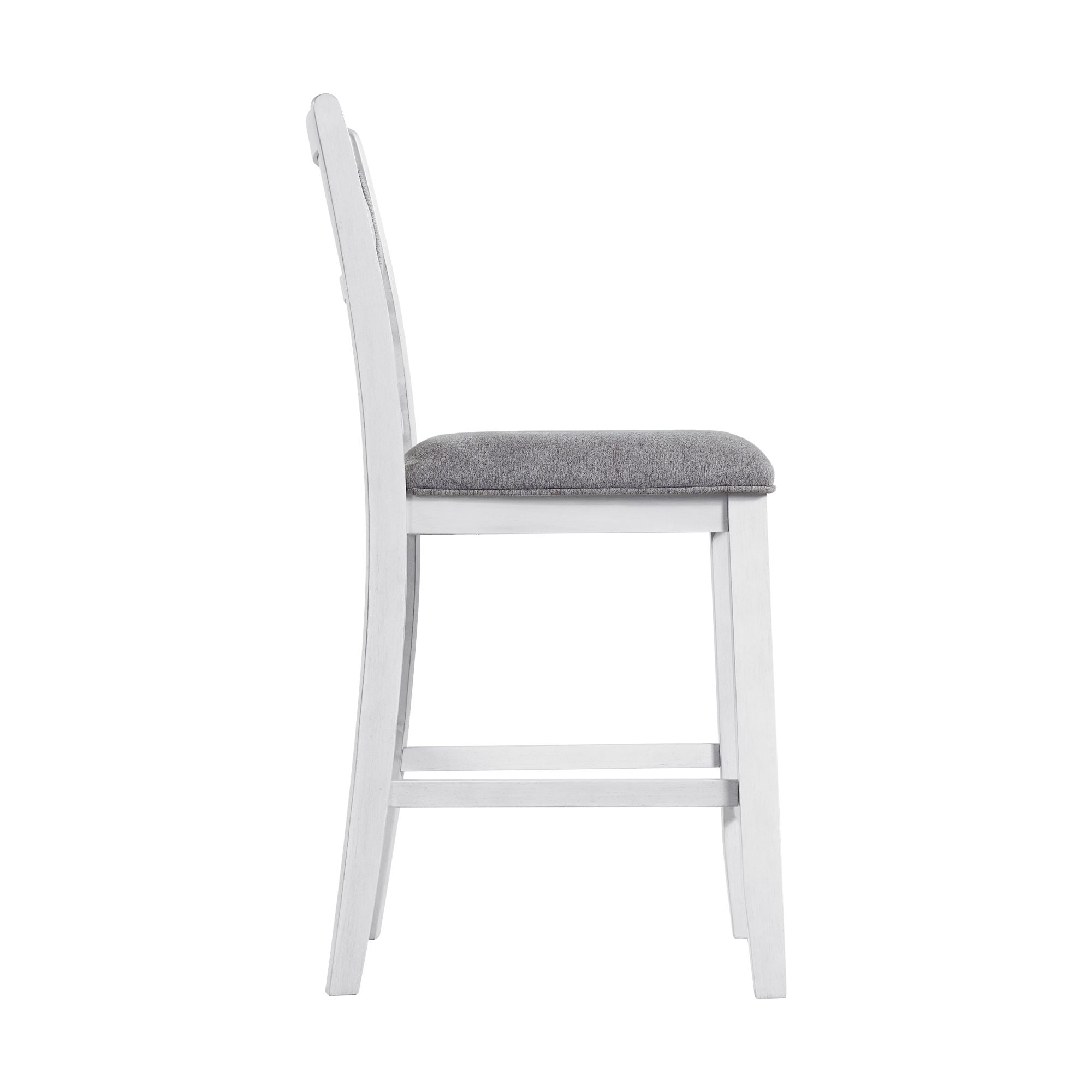 Amherst Counter Side Chair with Fabric Cushion White Finish (2 Per Pack)