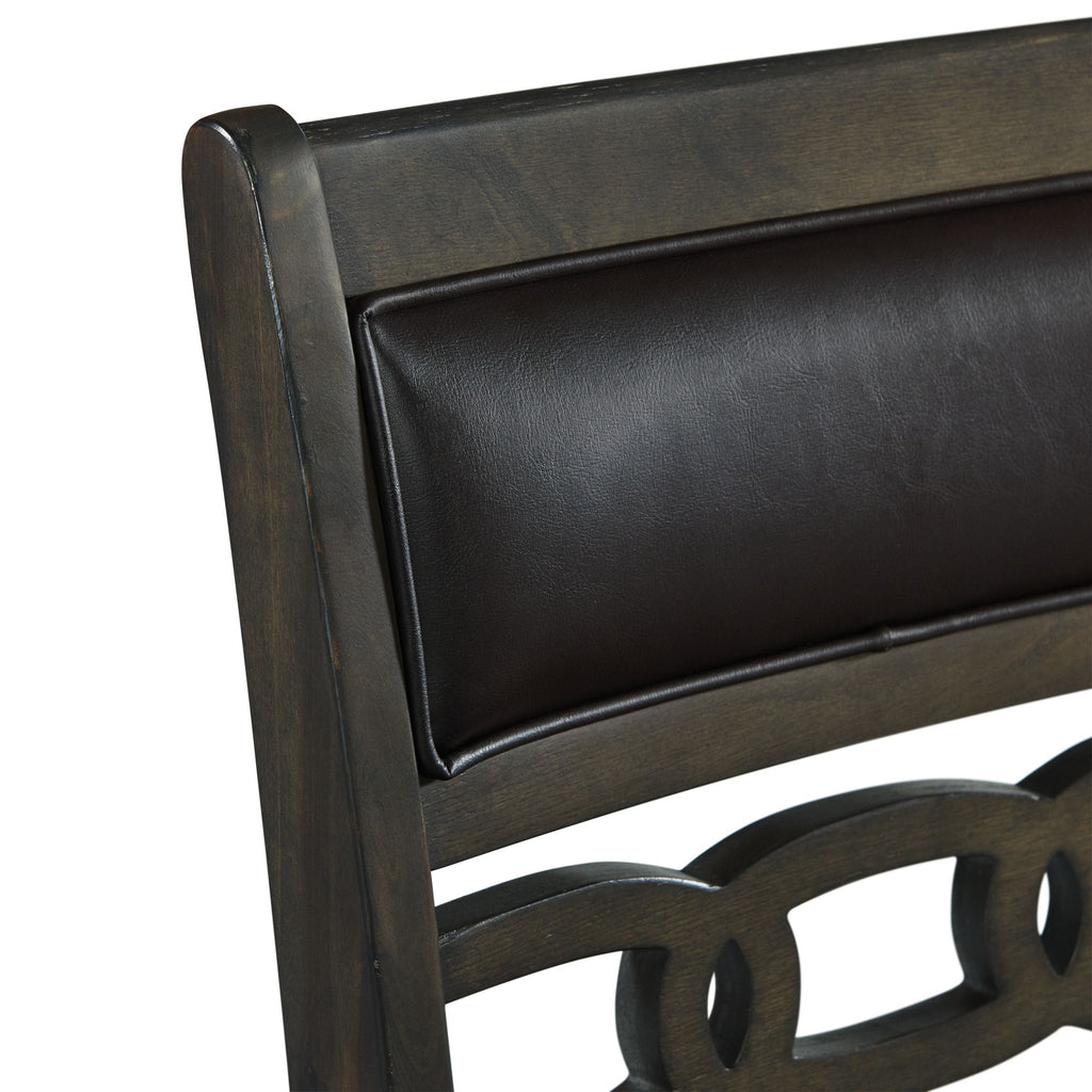 Amherst-Dining-Side-Chair-W/PU-Cushion-Side-Stretcher-Grey-Finish-(2-Per-Pack)