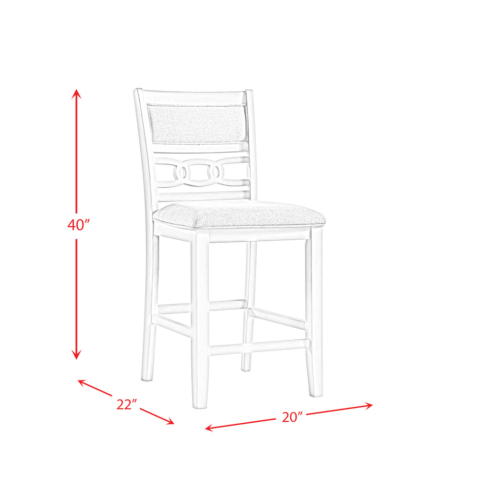 Amherst Counter Side Chair with Fabric Cushion White Finish (2 Per Pack)