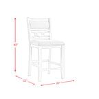 Amherst Counter Side Chair with Fabric Cushion White Finish (2 Per Pack)