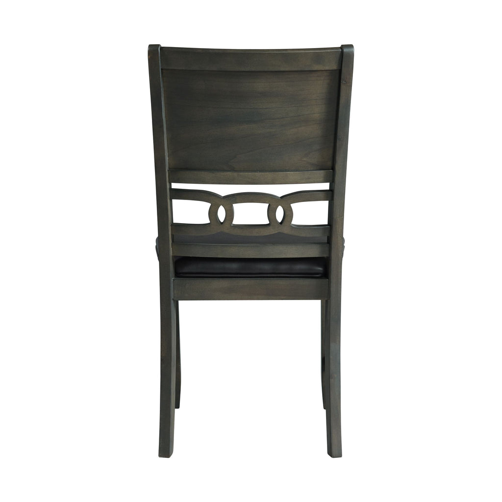 Amherst-Dining-Side-Chair-W/PU-Cushion-Side-Stretcher-Grey-Finish-(2-Per-Pack)