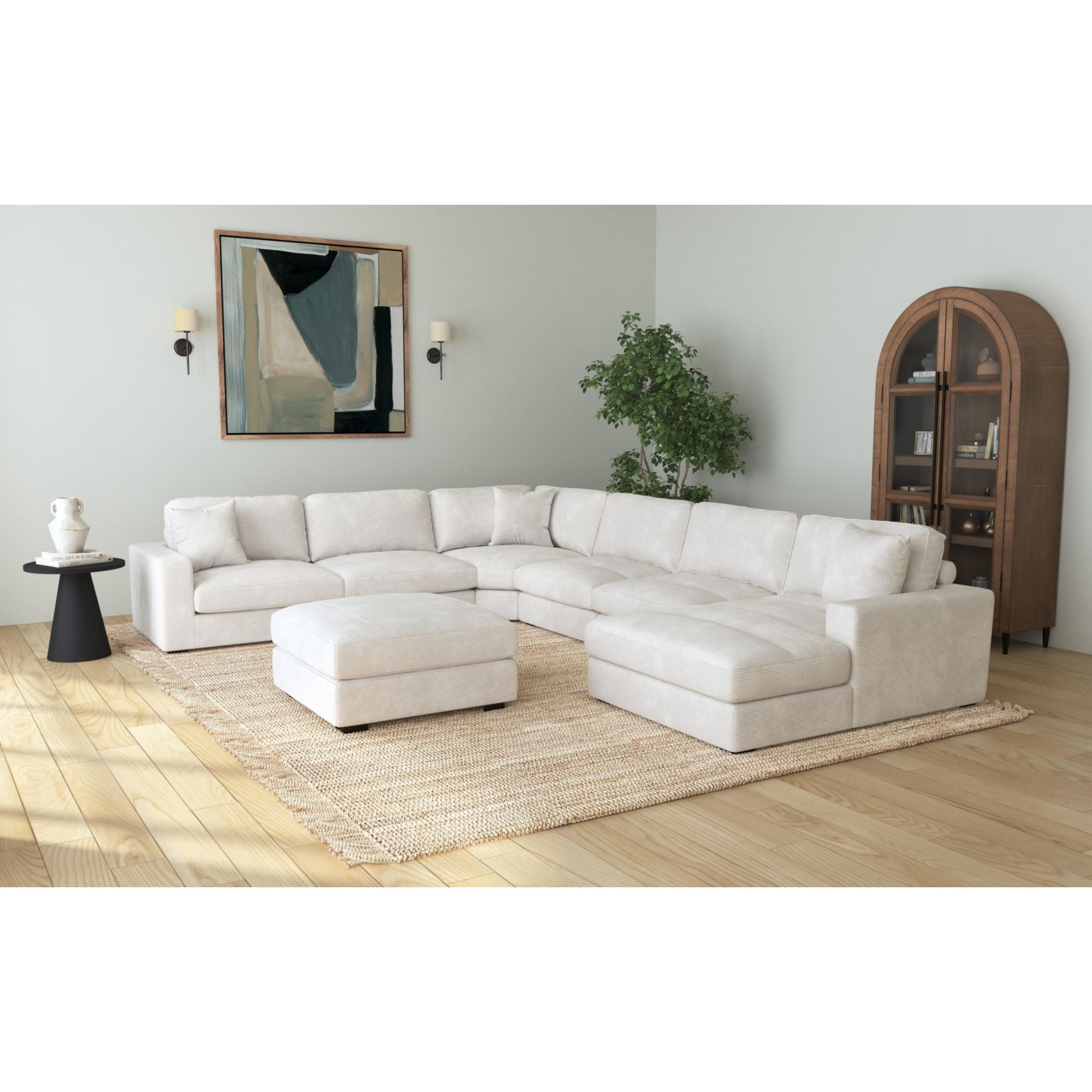 Arizona-Modular-RHF-Chaise-with-1-pillow-20""-in-Steno-Beige