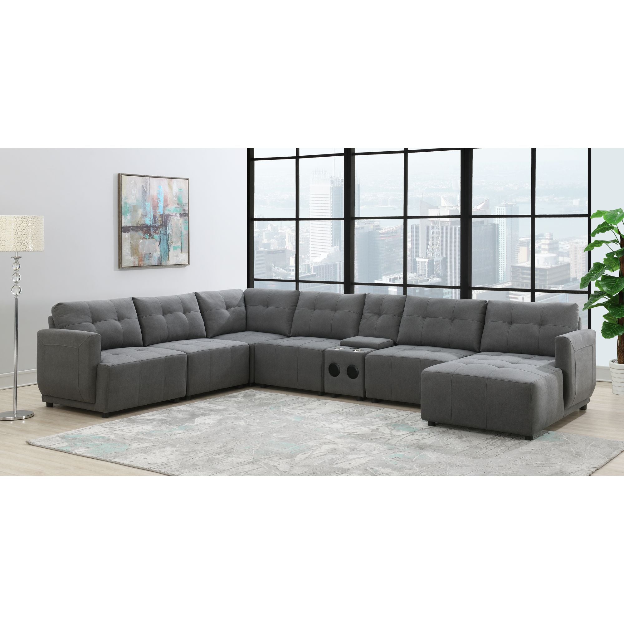 Armani-Modular-Console-W/USB-Charger-In-Columbia-Charcoal-No-Pillow-(ISTA3-packaging)