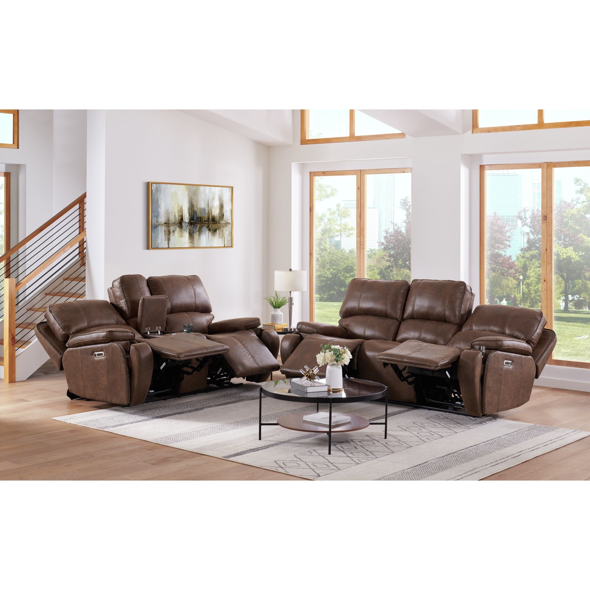 Atlantis-2PC-Living-Room-Set-in-Heritage-Brown-Sofa-&-Loveseat