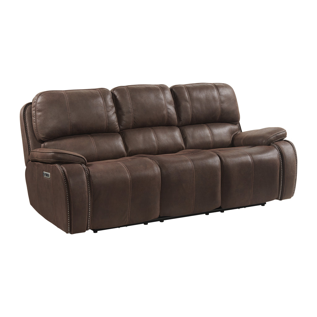 Atlantis Power Motion Sofa with Power Headrest in Heritage Coffee
