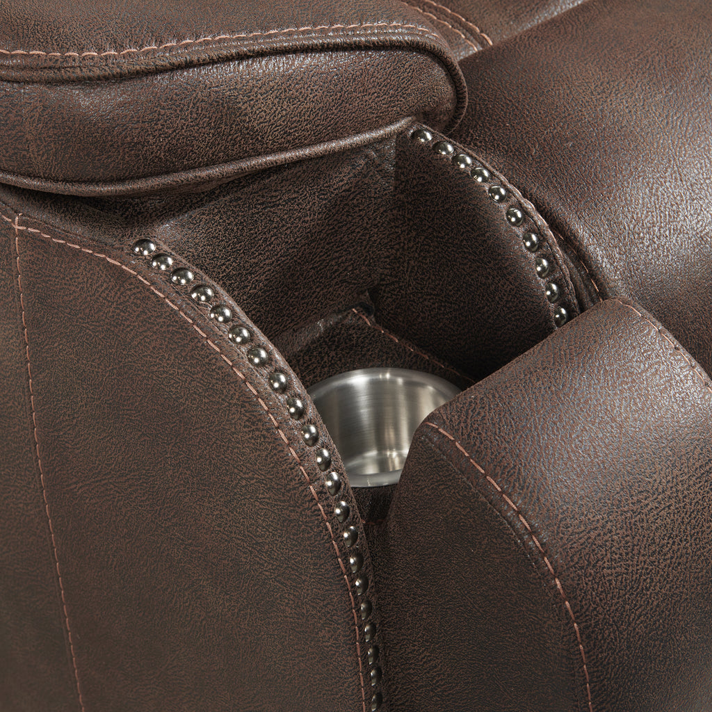 Atlantis Power Motion Sofa with Power Headrest in Heritage Coffee