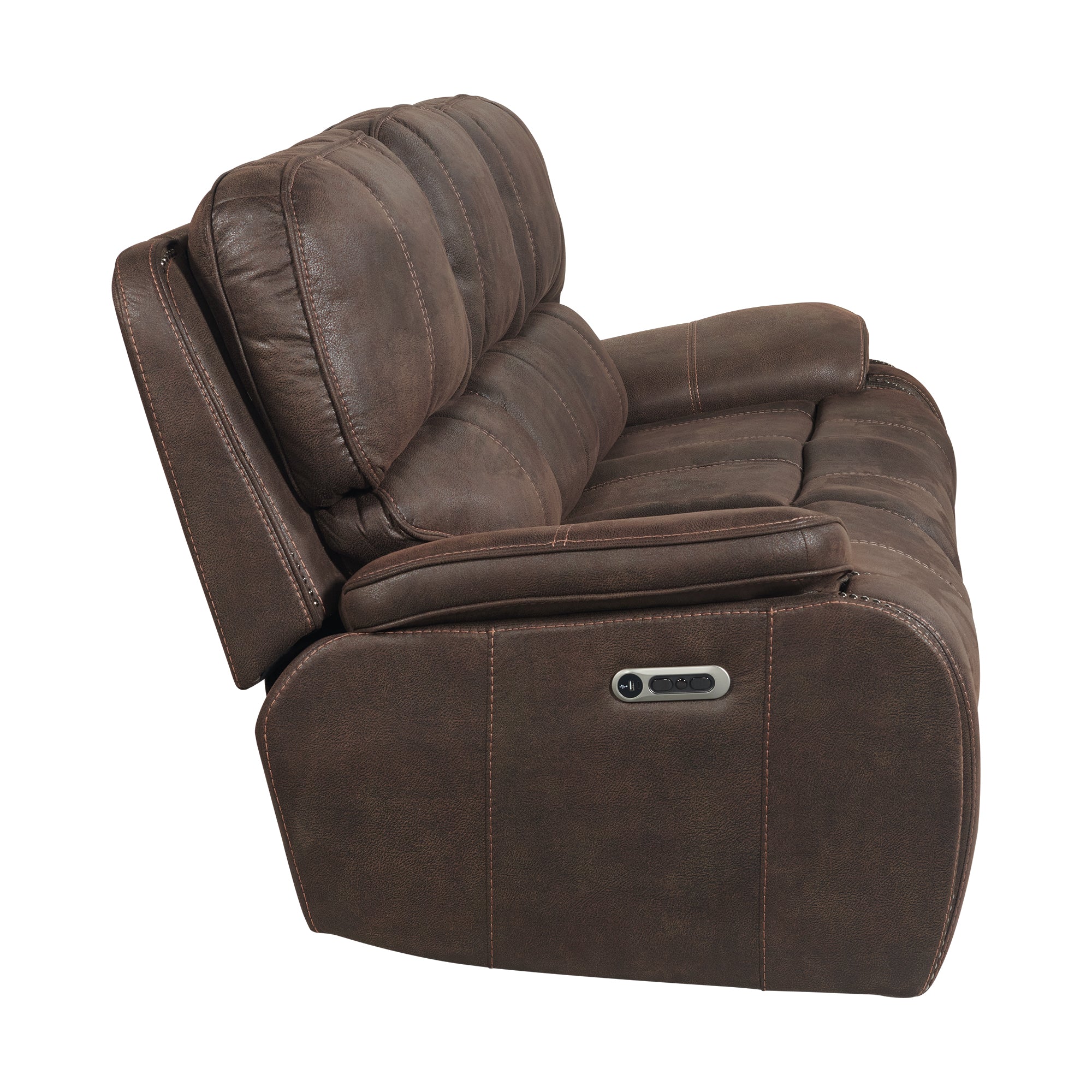 Atlantis Power Motion Sofa with Power Headrest in Heritage Coffee