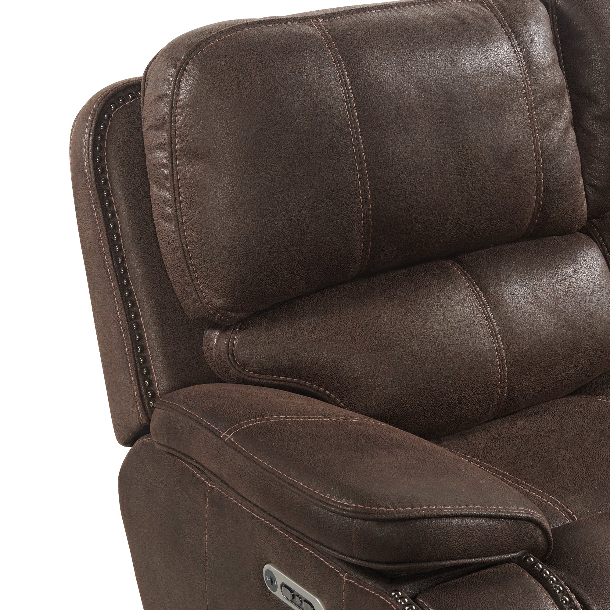 Atlantis Power Motion Sofa with Power Headrest in Heritage Coffee