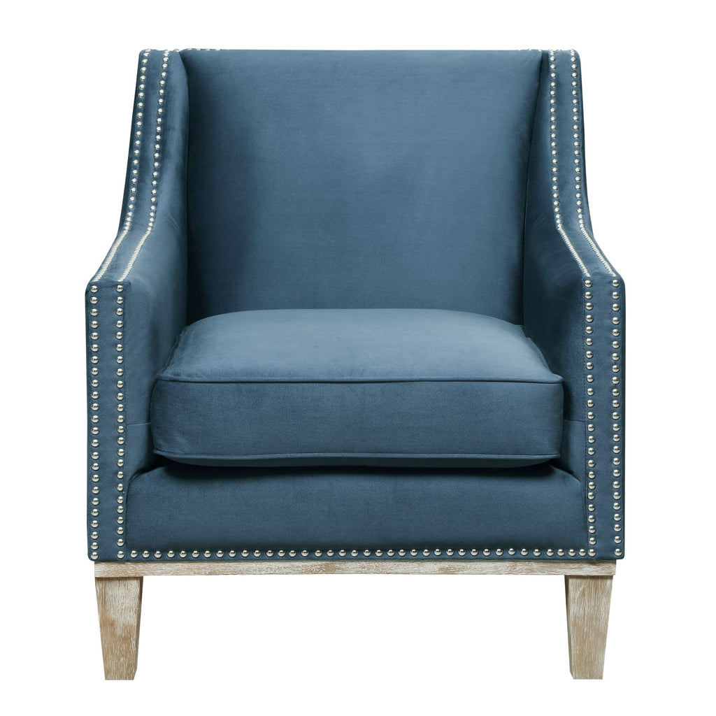 Augusta-16038-Chair-W/Wood-Leg-Distressed-Otto-Navy-(ISTA-3-packaging)