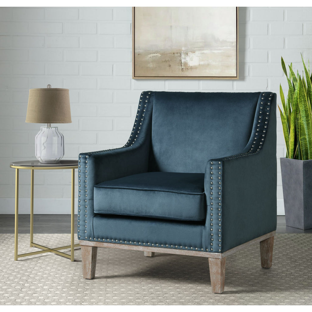 Augusta-16038-Chair-W/Wood-Leg-Distressed-Otto-Navy-(ISTA-3-packaging)
