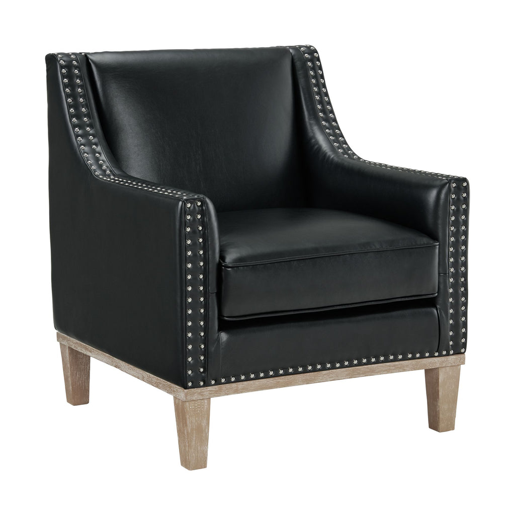Augusta-16038-Chair-W/Wood-Leg-Distressed-In-Phoenix-Black-(ISTA-3-Packaging)