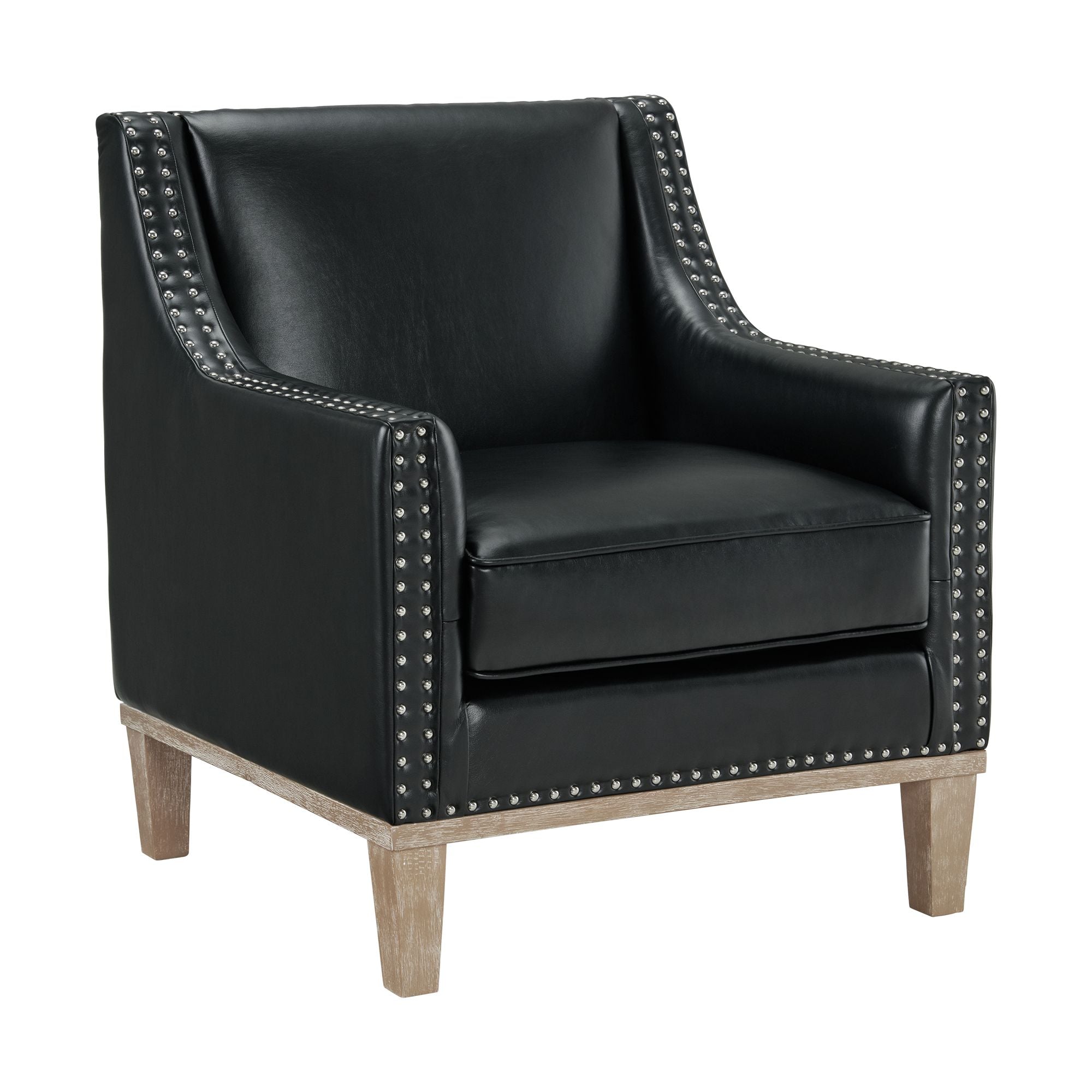 Augusta-16038-Chair-W/Wood-Leg-Distressed-In-Phoenix-Black-(ISTA-3-Packaging)