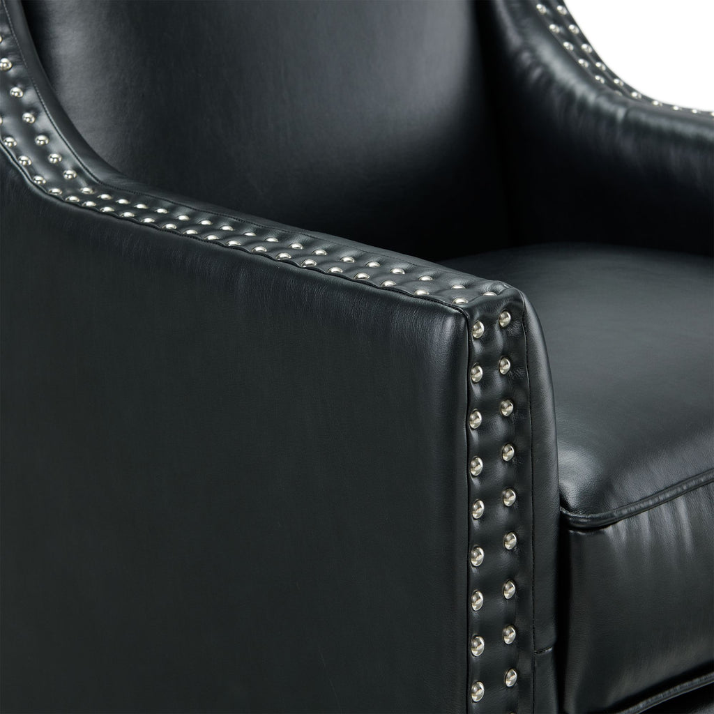 Augusta-16038-Chair-W/Wood-Leg-Distressed-In-Phoenix-Black-(ISTA-3-Packaging)