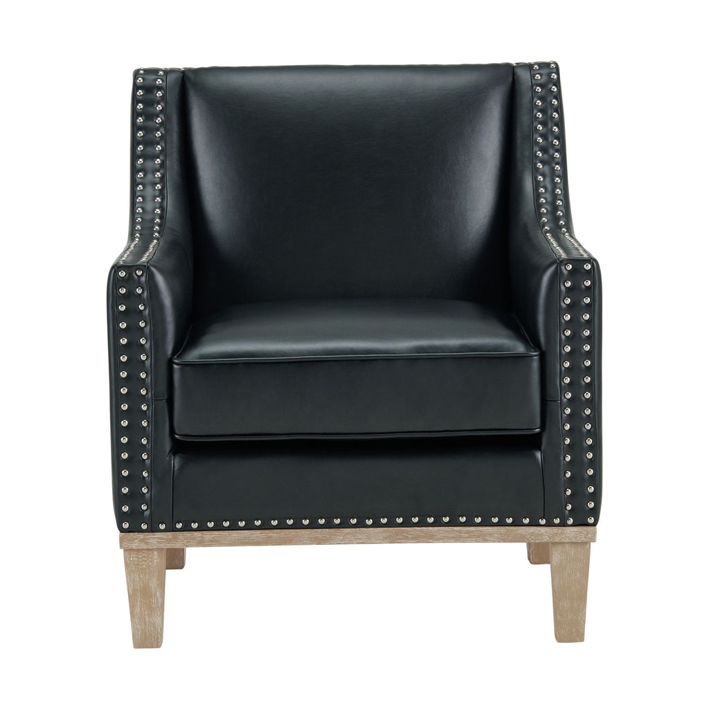 Augusta-16038-Chair-W/Wood-Leg-Distressed-In-Phoenix-Black-(ISTA-3-Packaging)
