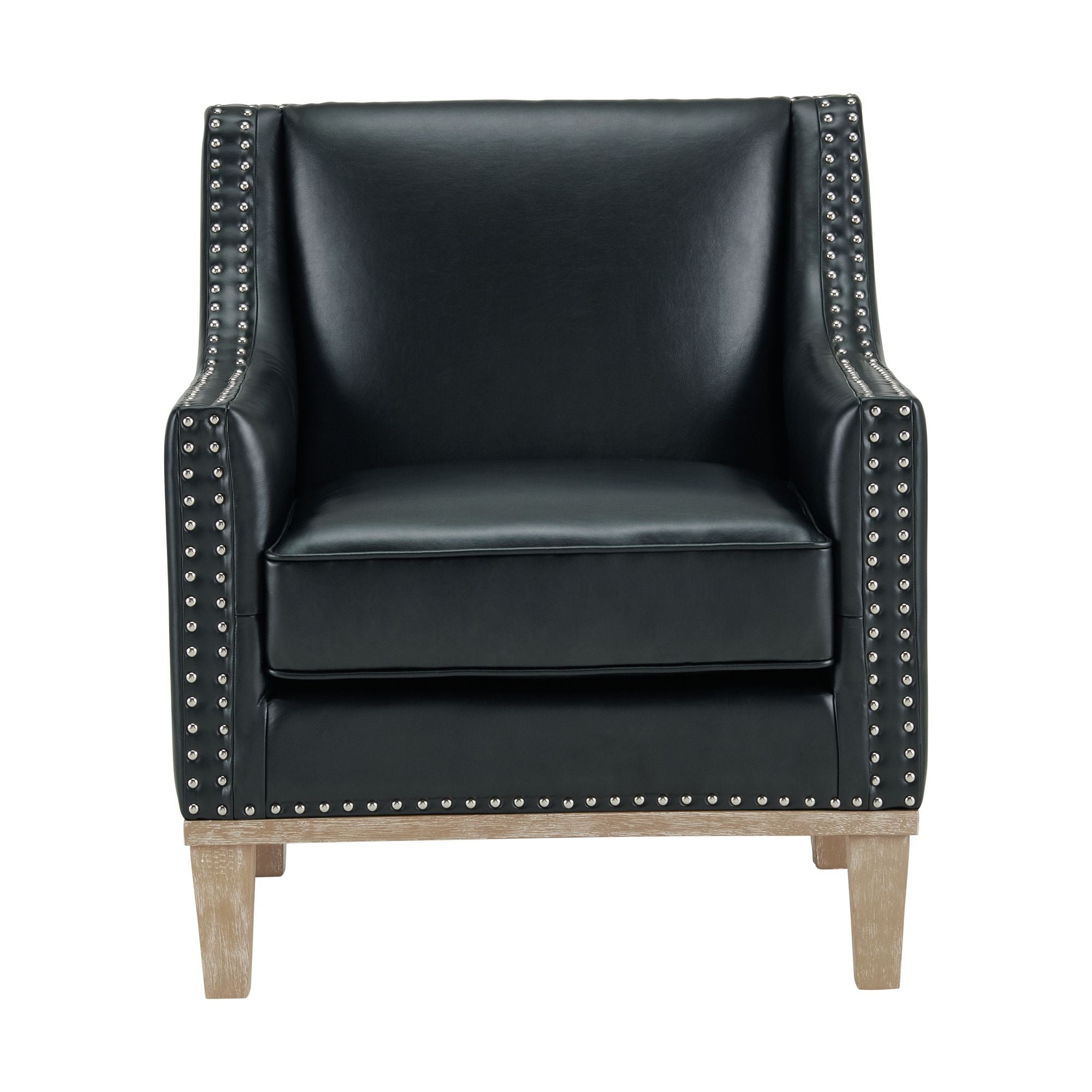 Augusta-16038-Chair-W/Wood-Leg-Distressed-In-Phoenix-Black-(ISTA-3-Packaging)