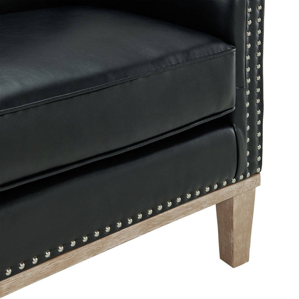 Augusta-16038-Chair-W/Wood-Leg-Distressed-In-Phoenix-Black-(ISTA-3-Packaging)