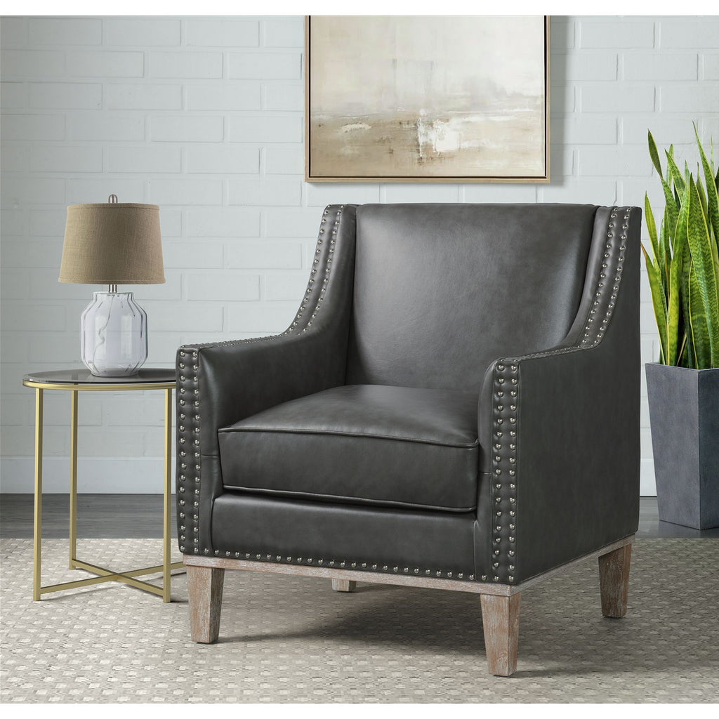 Augusta-16038-Chair-W/Wood-Leg-Distressed-In-Phoenix-Magnetite-(ISTA-3-Packaging)