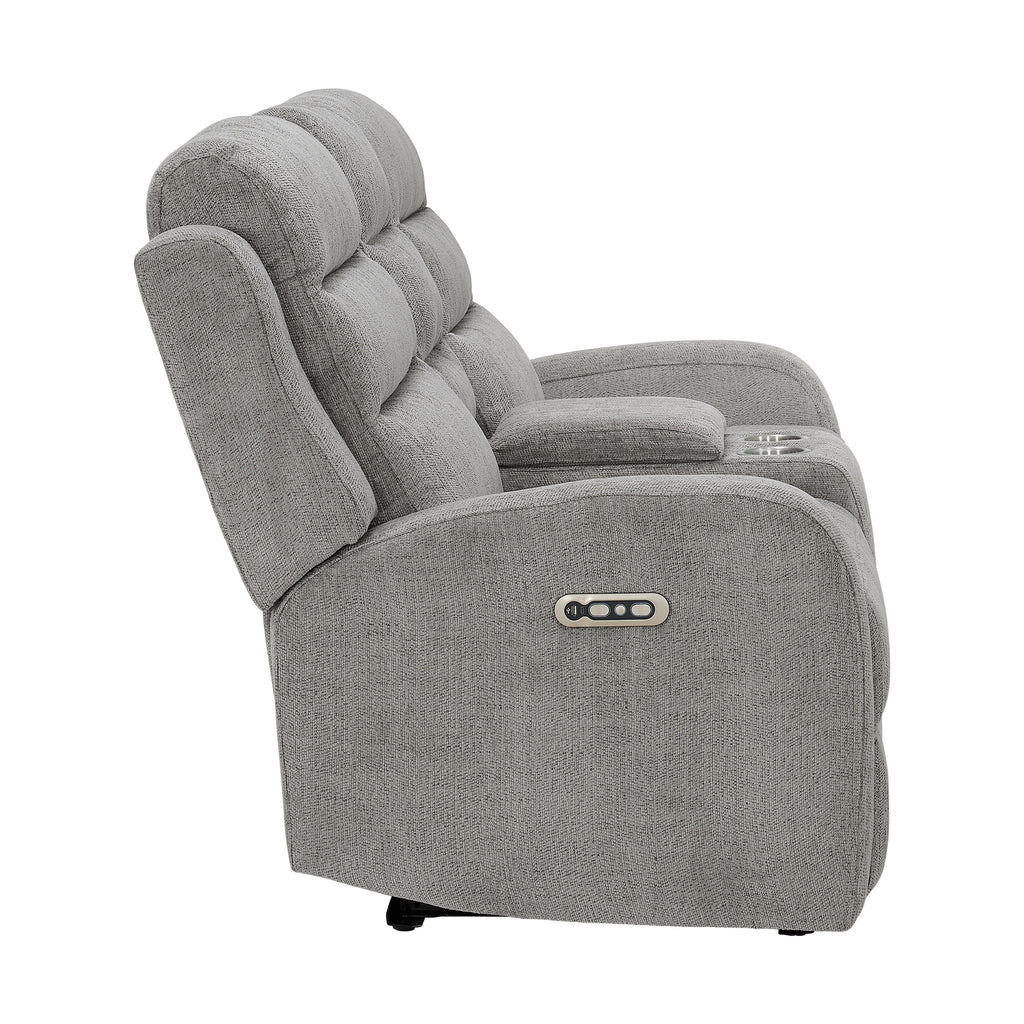 Avanti-Power-Motion-Loveseat-with-Power-Motion-Head-Recliner-&-Console-in-Whiskers-Nature-Grey