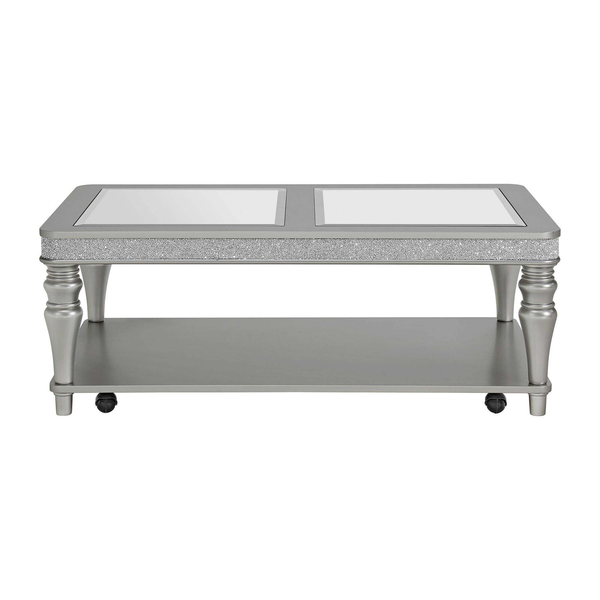 Avril Coffee Table with Casters in Silver