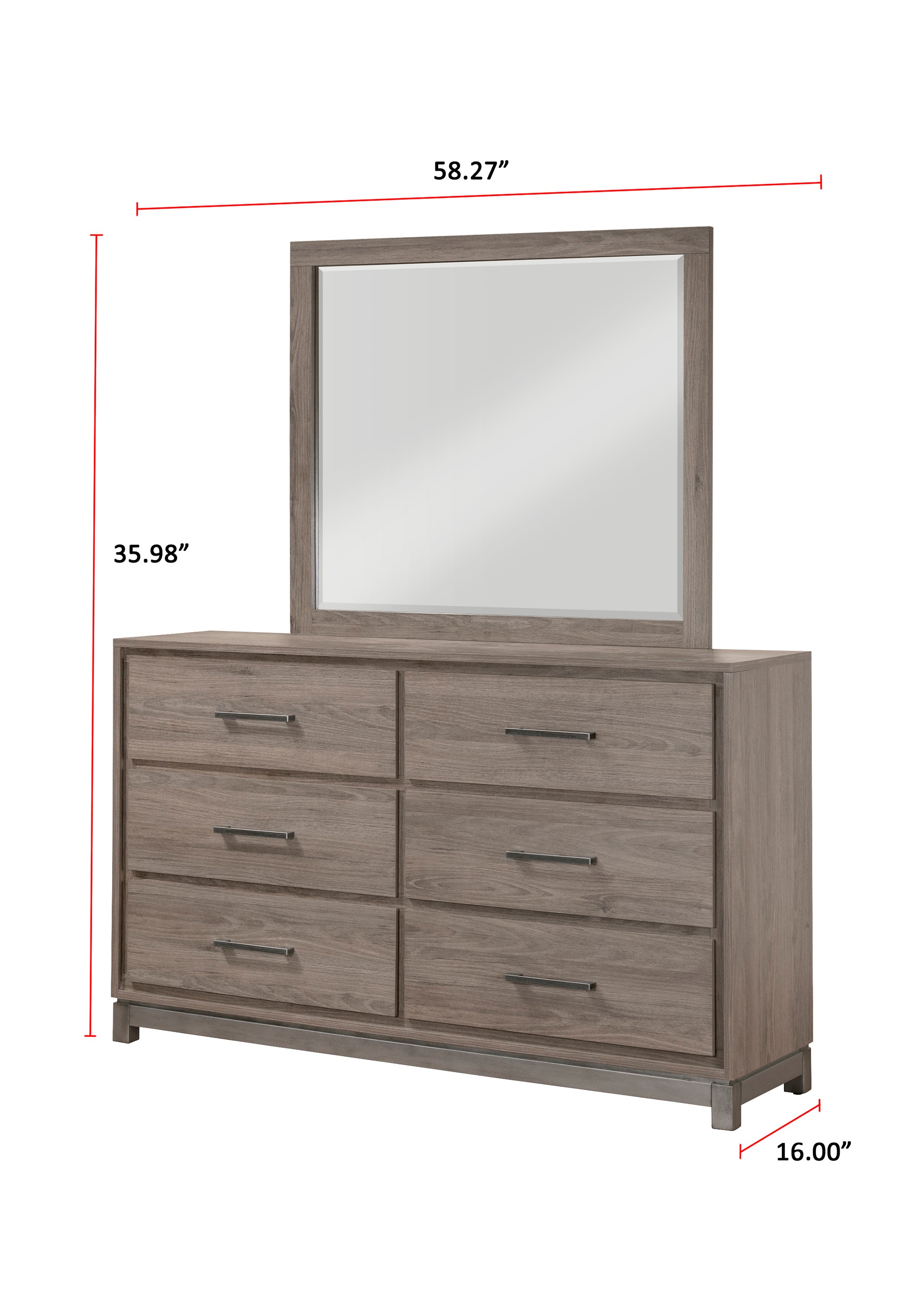 RIVER B3150Q-5P (6-Piece Bedroom Set)