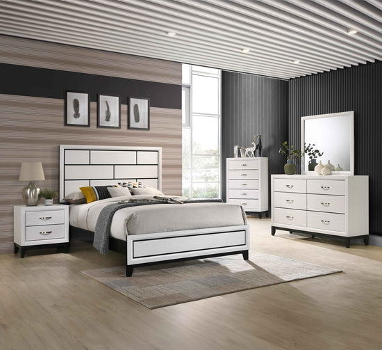 Crown Mark Akerson 2-Piece White Bedroom Set (Full)