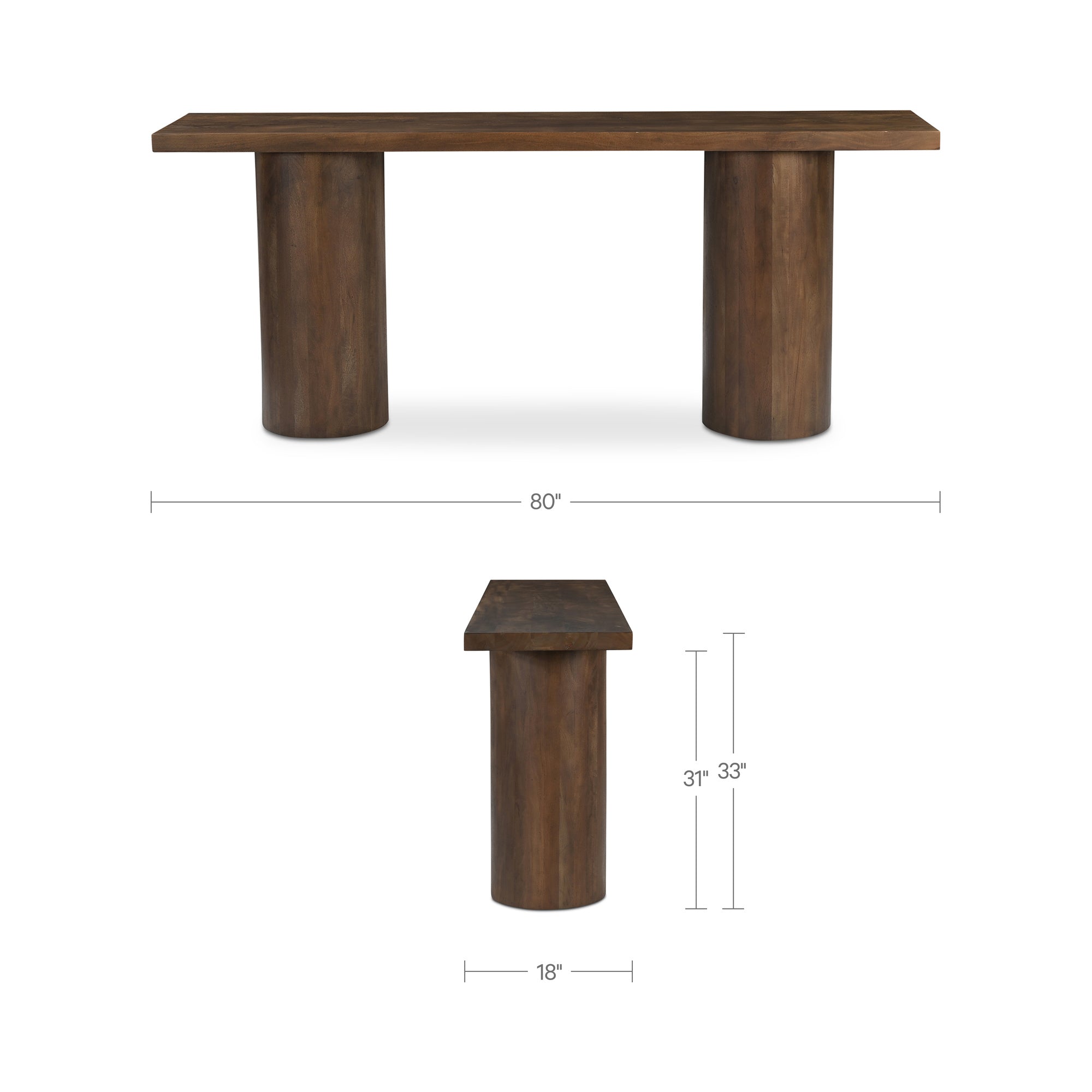Hadley Console Table Warm Brown