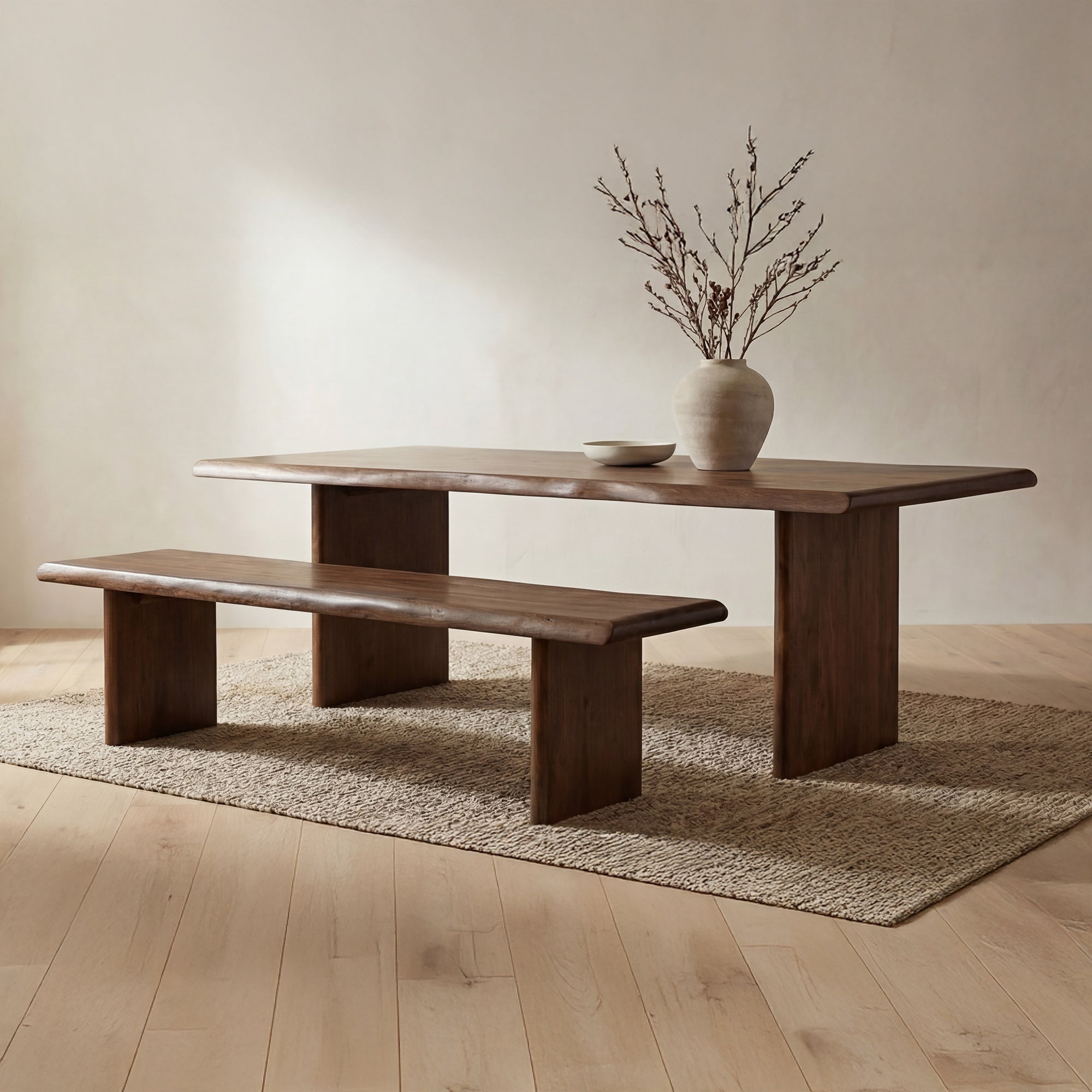 Lila Dining Bench Large Brown