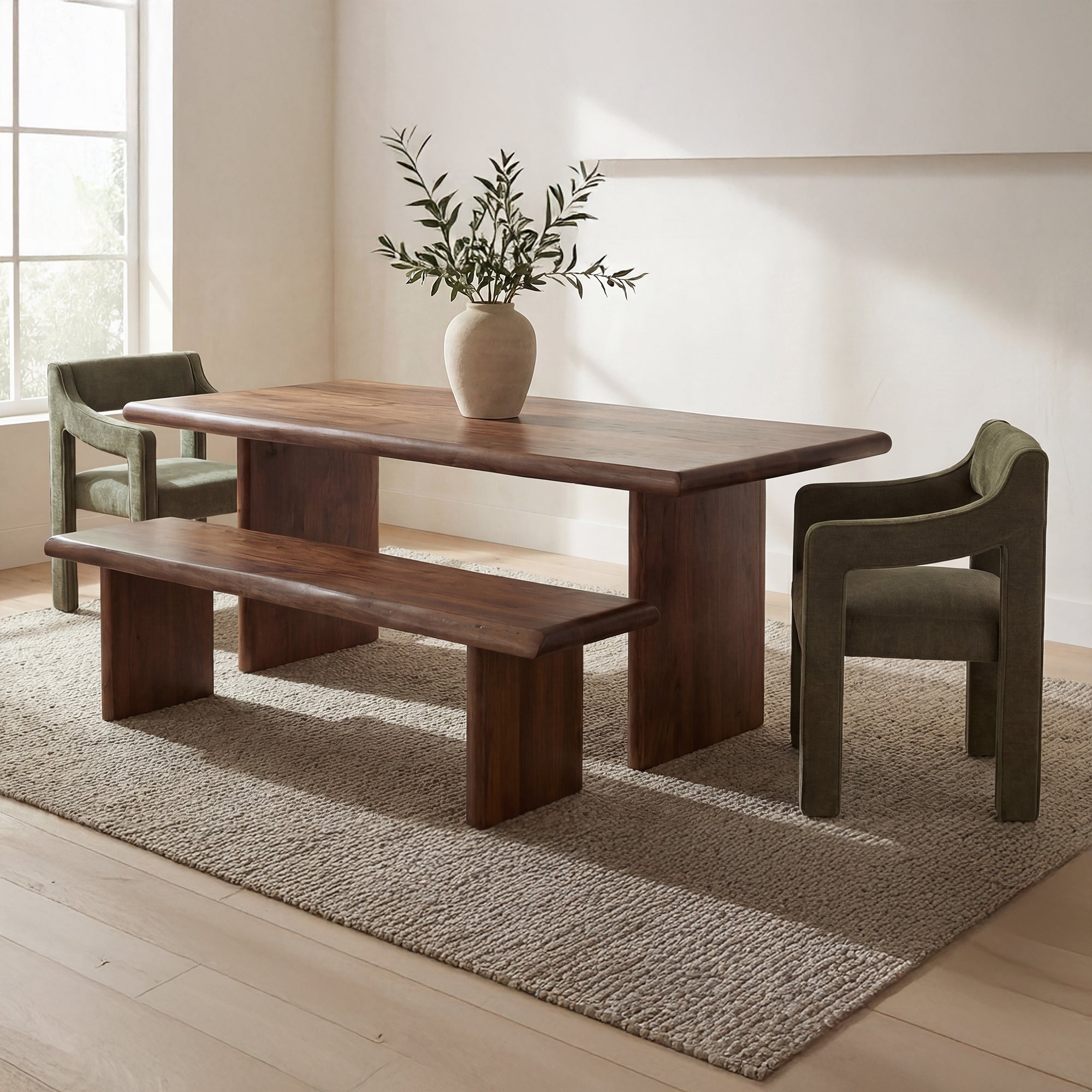 Lila Dining Bench Large Brown