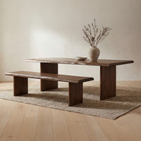 Lila Dining Bench Small Brown