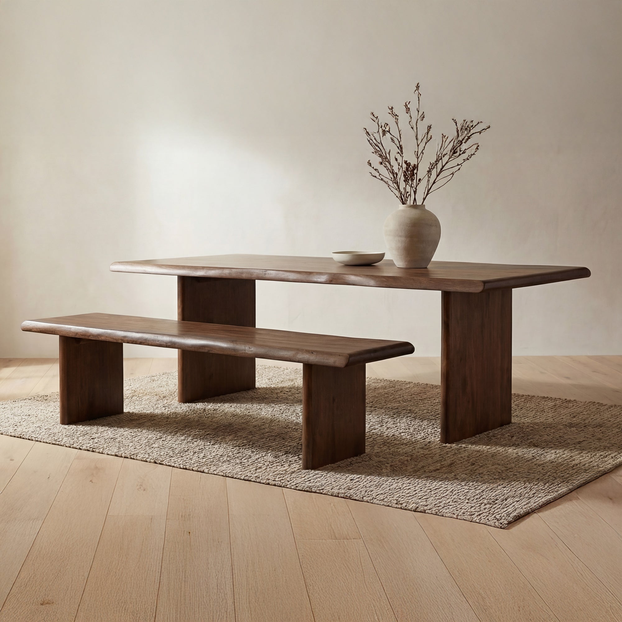 Lila Dining Bench Small Brown