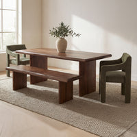 Lila Dining Bench Small Brown
