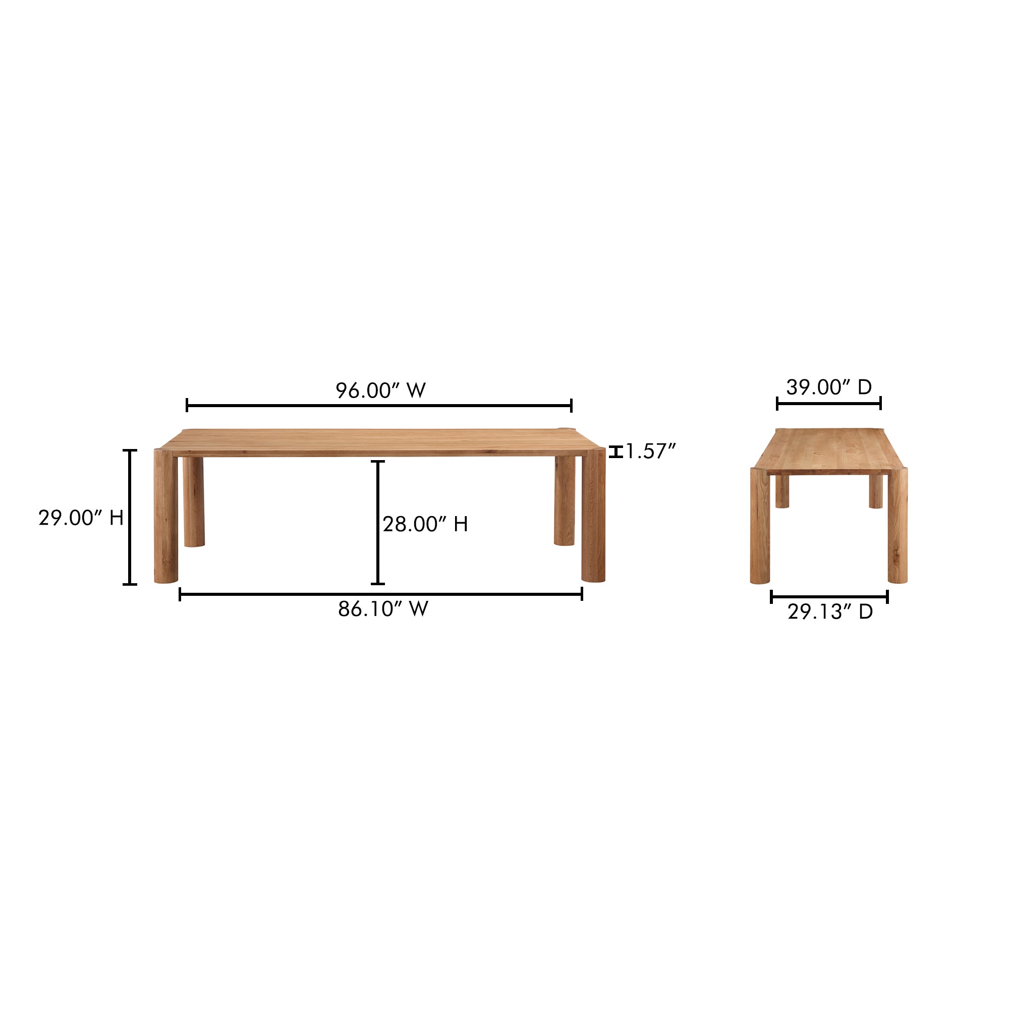 Post Large Table Large Natural Oak