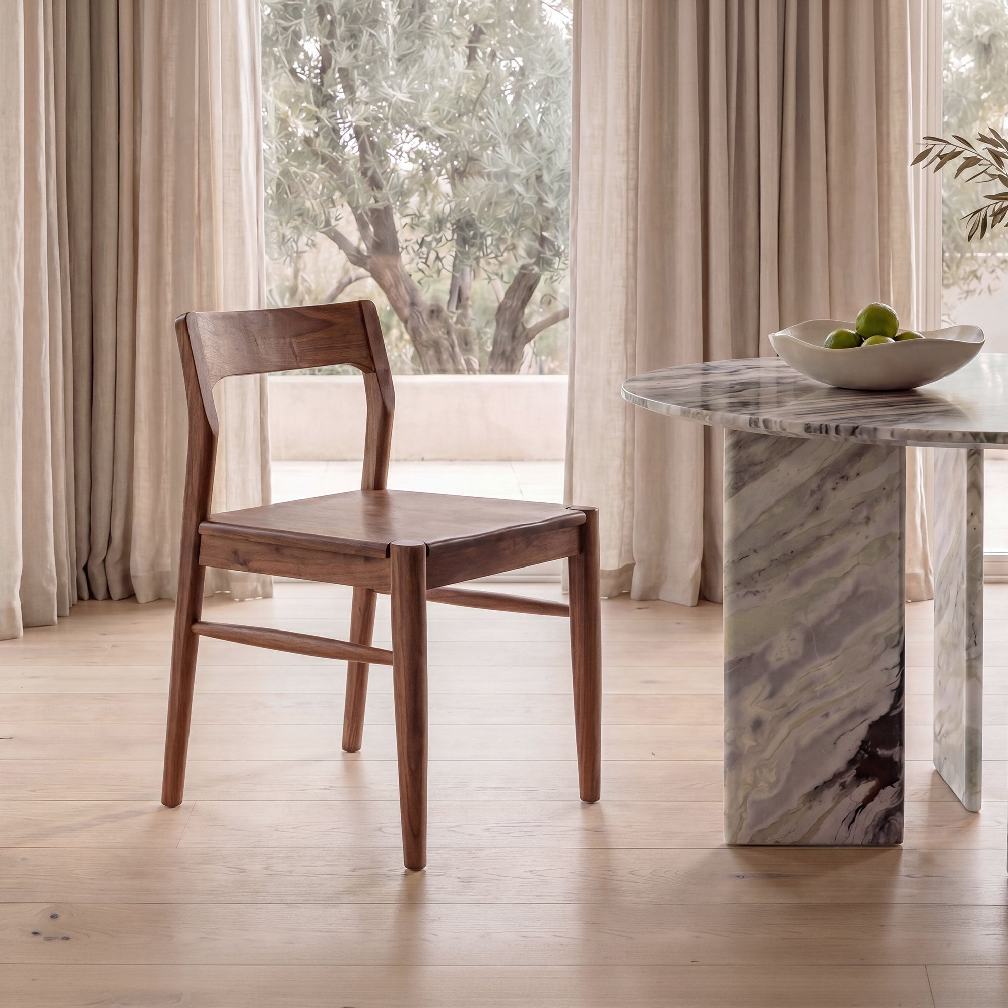 Owing Dining Chair Walnut Brown - Set Of Two
