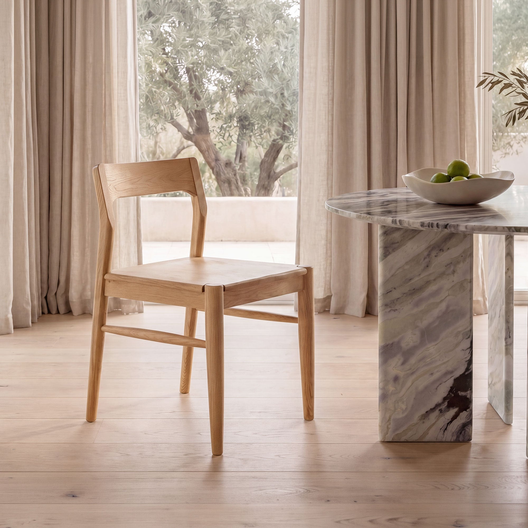 Owing Dining Chair Natural Oak - Set Of Two