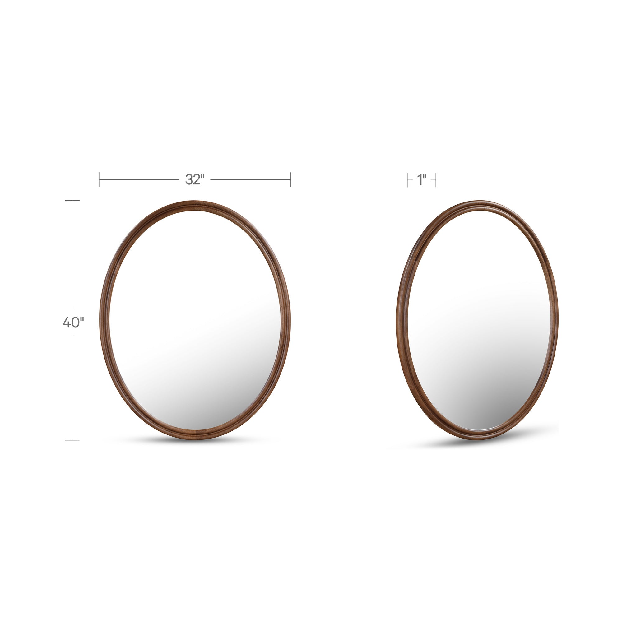 Alcott Oval Mirror Walnut